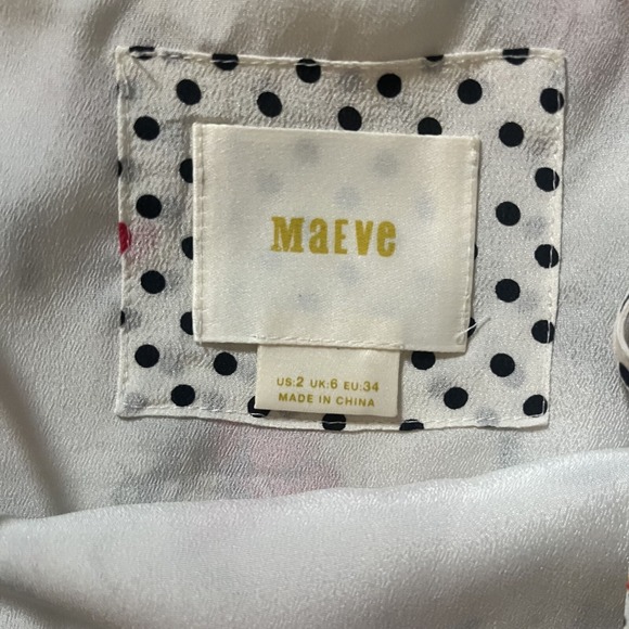 Anthropologie Beloved Silk Cami By Maeve, Black Red Floral Motif, Size 2 NWOT - Picture 7 of 8